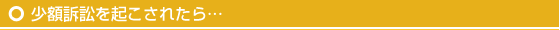 少額訴訟を起こされたら…